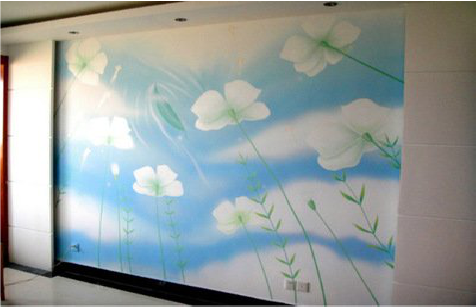 沈丘画墙绘怎么画好白云的蓬松感?