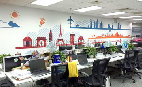 沈丘教你设计办公室墙绘的方法。