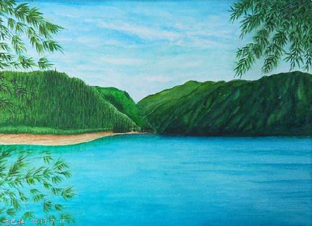 沈丘在墙绘中,如何绘画绿水青山?